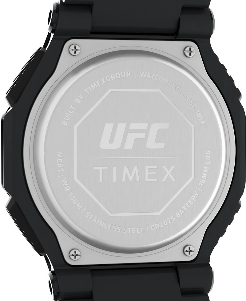 Timex Ufc Men's Colossus Analog-Digital Black Stainless Steel Watch, 45mm