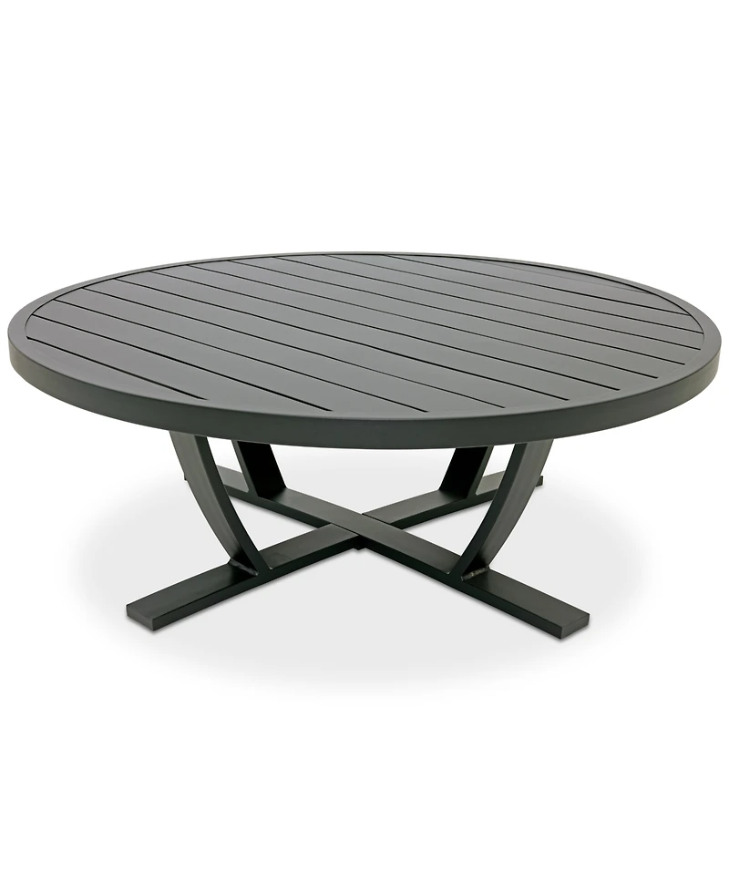 Astaire 48" Round Outdoor Slat Top Coffee Table, Created for Macy's