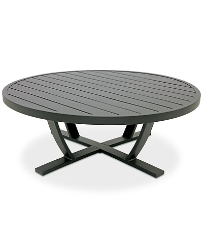 Astaire 48" Round Outdoor Slat Top Coffee Table, Created for Macy's
