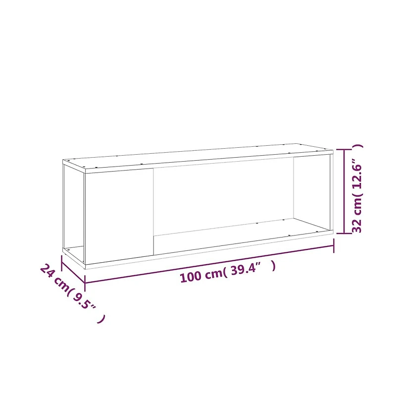 Tv Stand Smoked Oak 39.4"x9.4"x12.6" Engineered Wood
