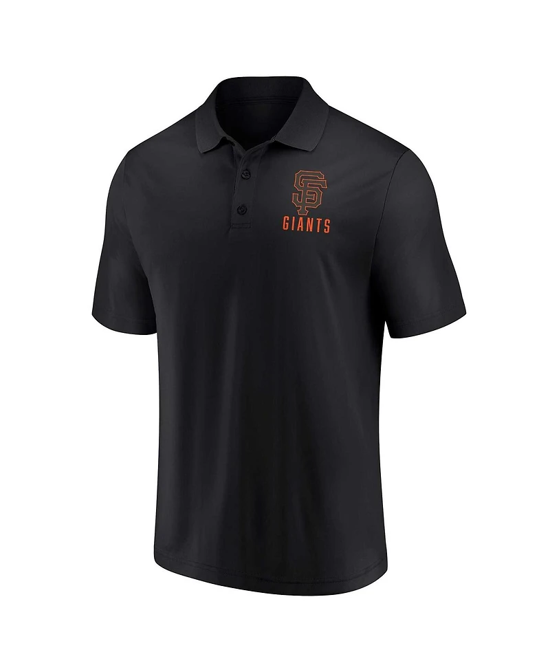 Men's Fanatics Black, White San Francisco Giants Two-Pack Logo Lockup Polo Shirt Set