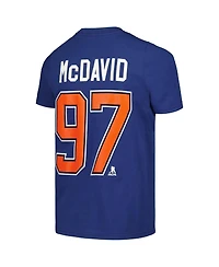 Big Boys Connor McDavid Blue Edmonton Oilers Captain Player Name and Number T-shirt