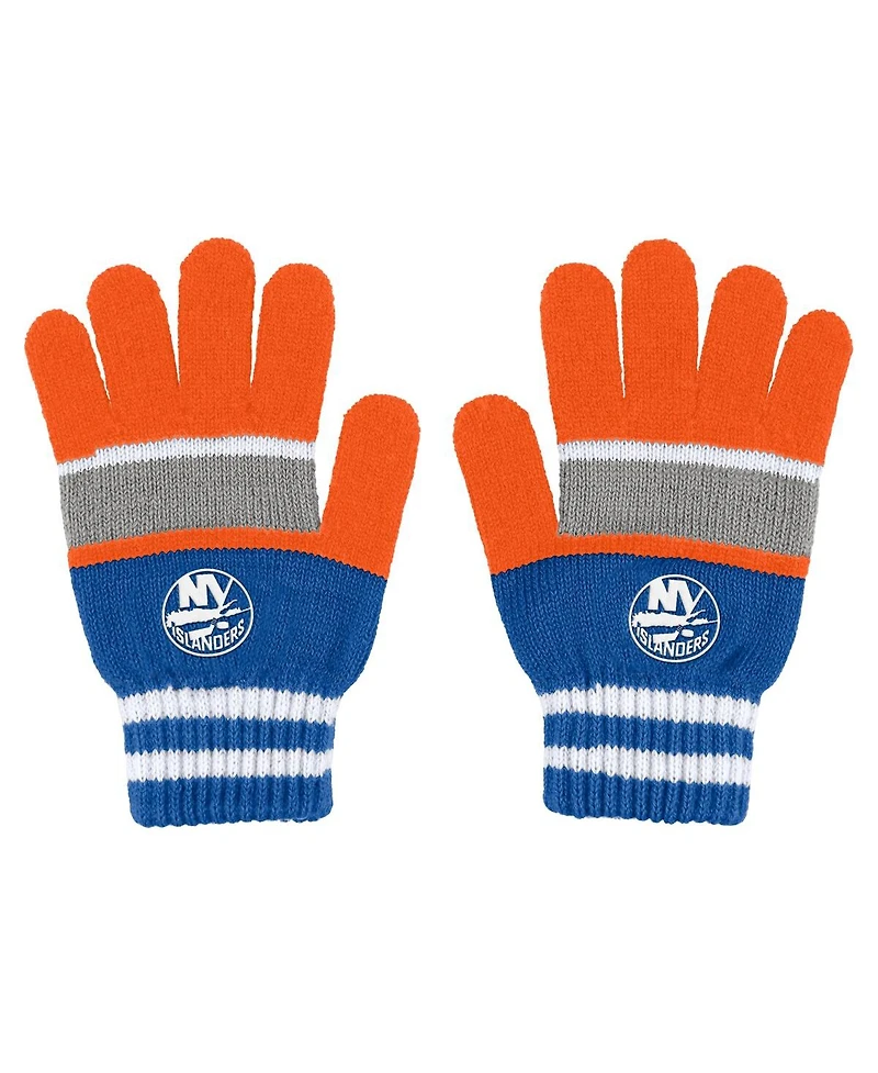 Women's Wear by Erin Andrews New York Islanders Stripe Glove and Scarf Set