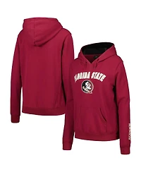 Women's Colosseum Garnet Florida State Seminoles Arch & Logo Pullover Hoodie