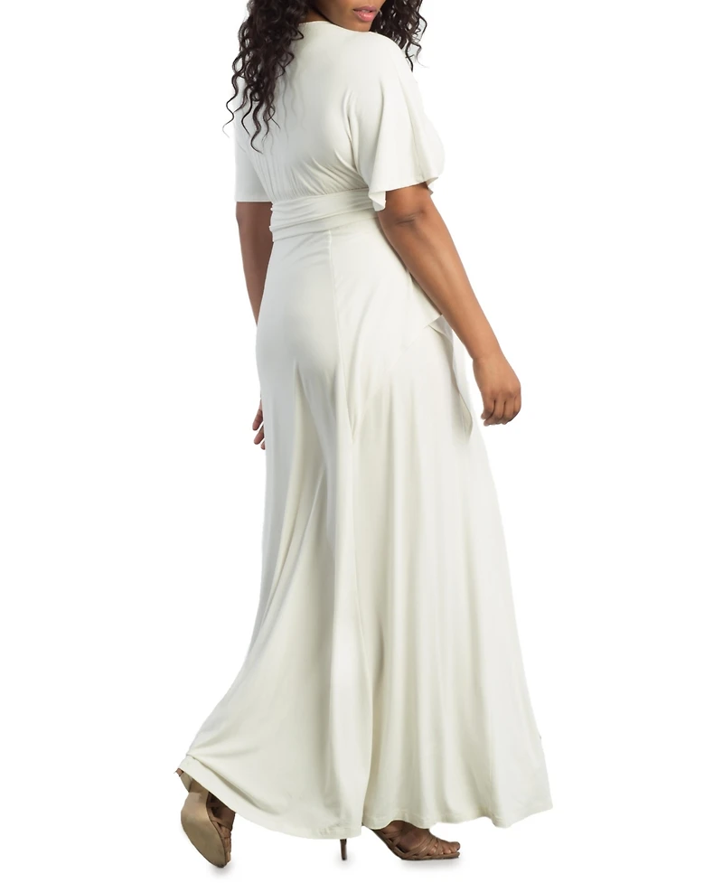 Kiyonna Plus Indie Flair Maxi Dress with Kimono Sleeves