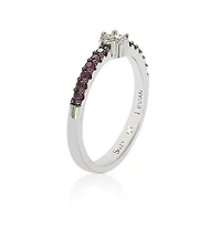 Suzy Levian Sterling Silver Cubic Zirconia Petite Flower Pave Solitaire Band Ring