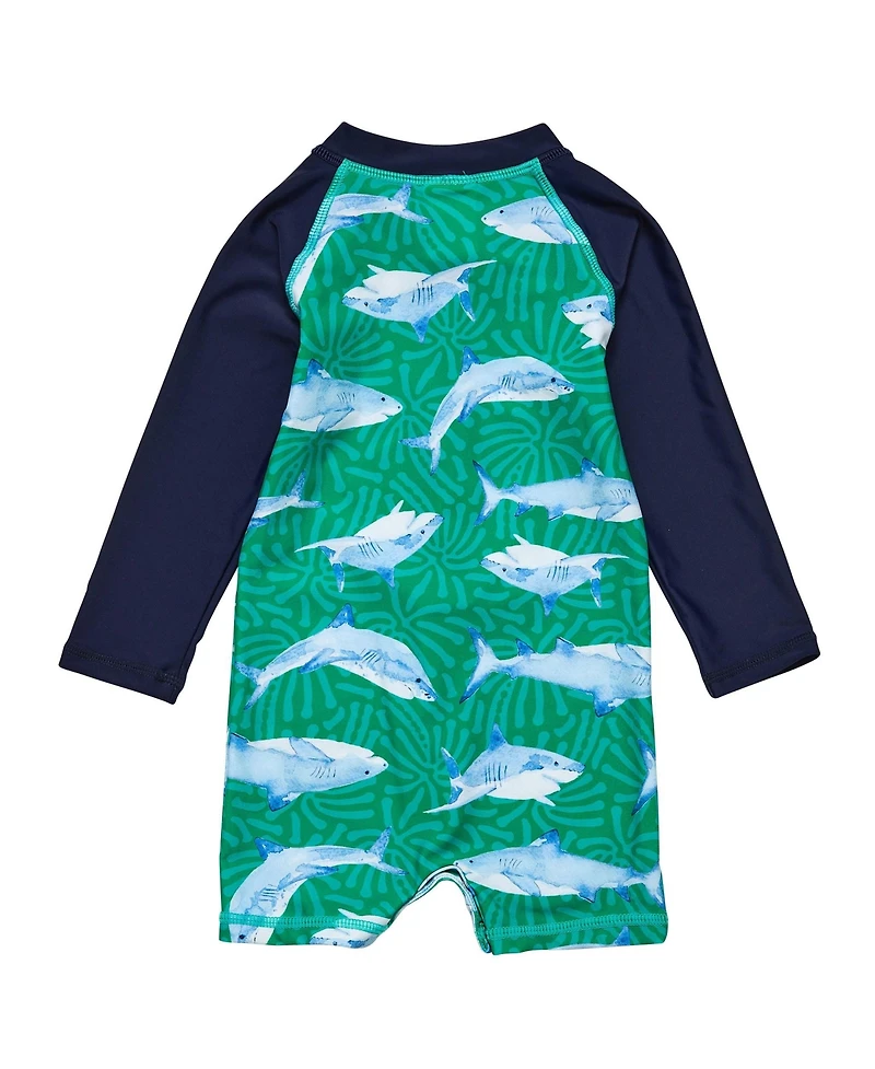 Baby Boys Reef Shark Ls Sunsuit