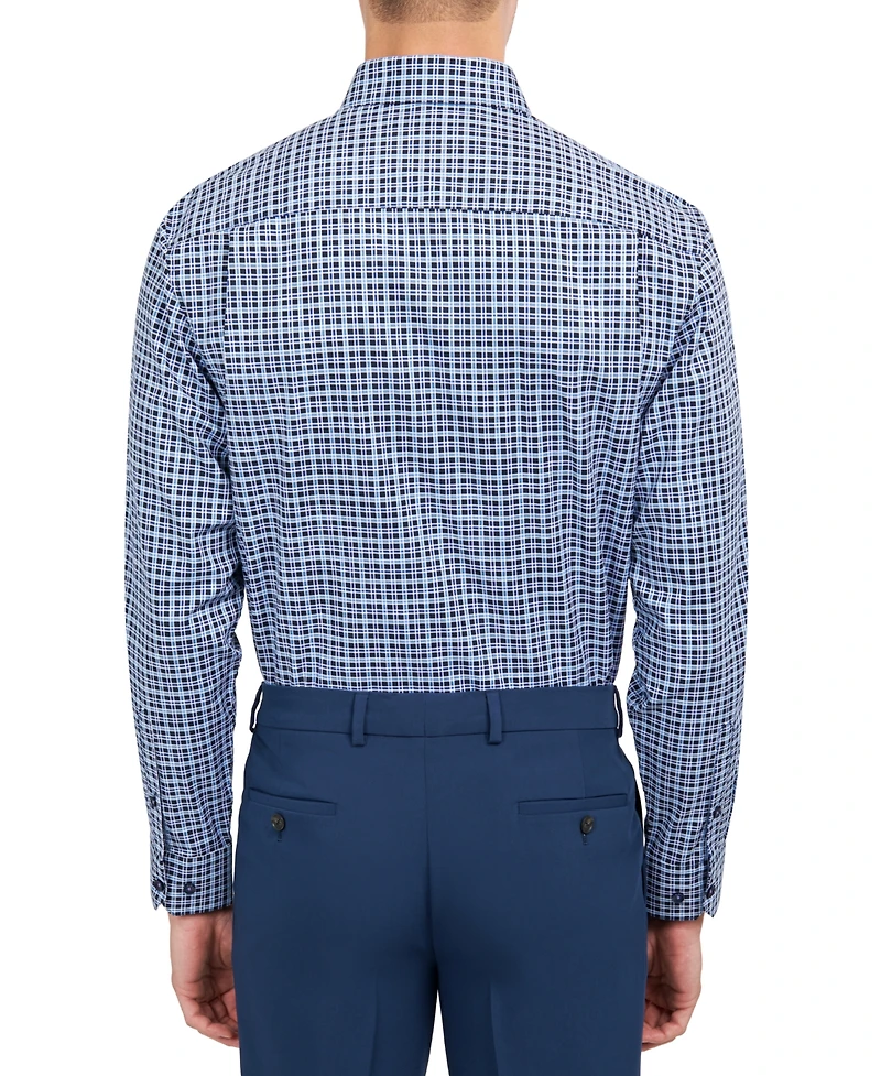 Michelsons of London Men's Regular-Fit Twill Check Dress Shirt