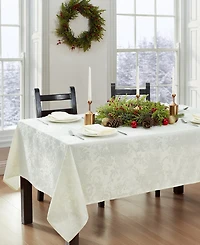 Elrene Poinsettia Elegance Jacquard Holiday Tablecloth