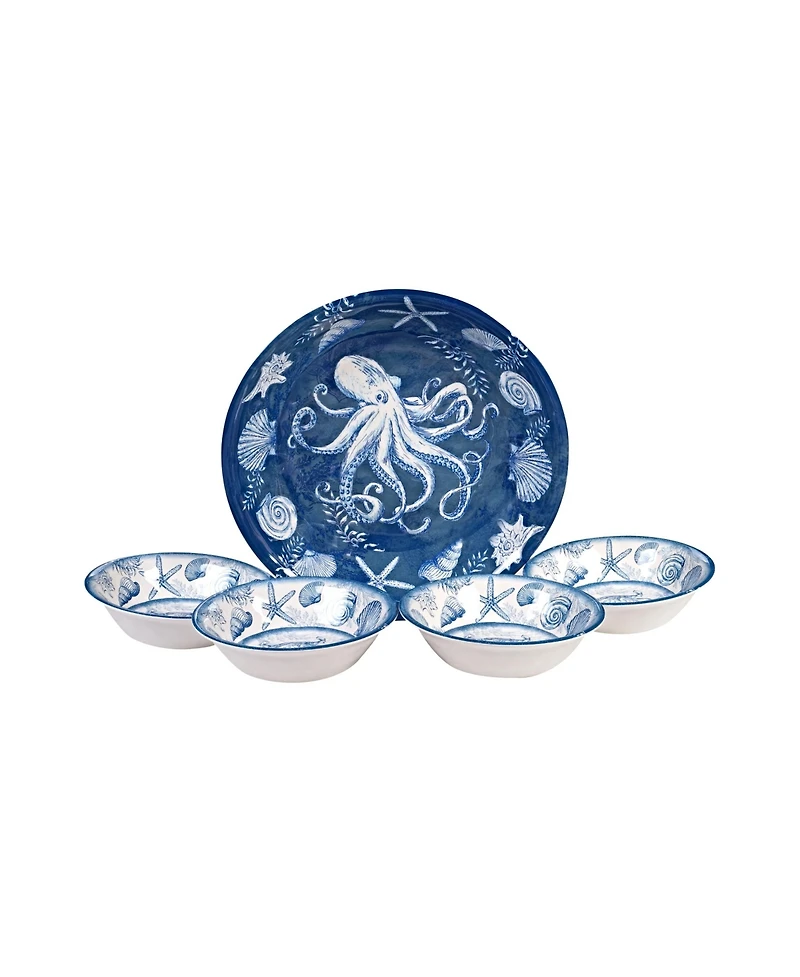 Certified International Oceanic Melamine 5-Pc. Salad/Serving Set