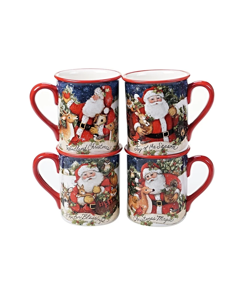 Certified International Magic of Christmas Santa 4 Piece Mug