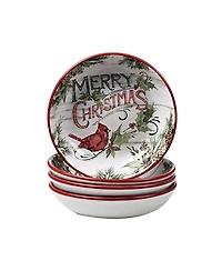 Certified International Evergreen Christmas 4 Piece Soup Bowl
