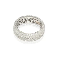 Suzy Levian Cubic Zirconia Sterling Silver Eternity Pave Ring