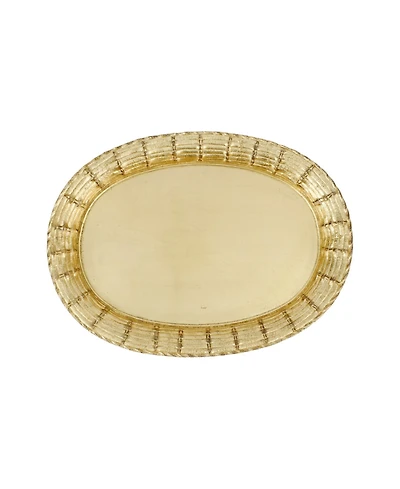 Florentine Wooden Accessories Basketweave Large Oval Tray