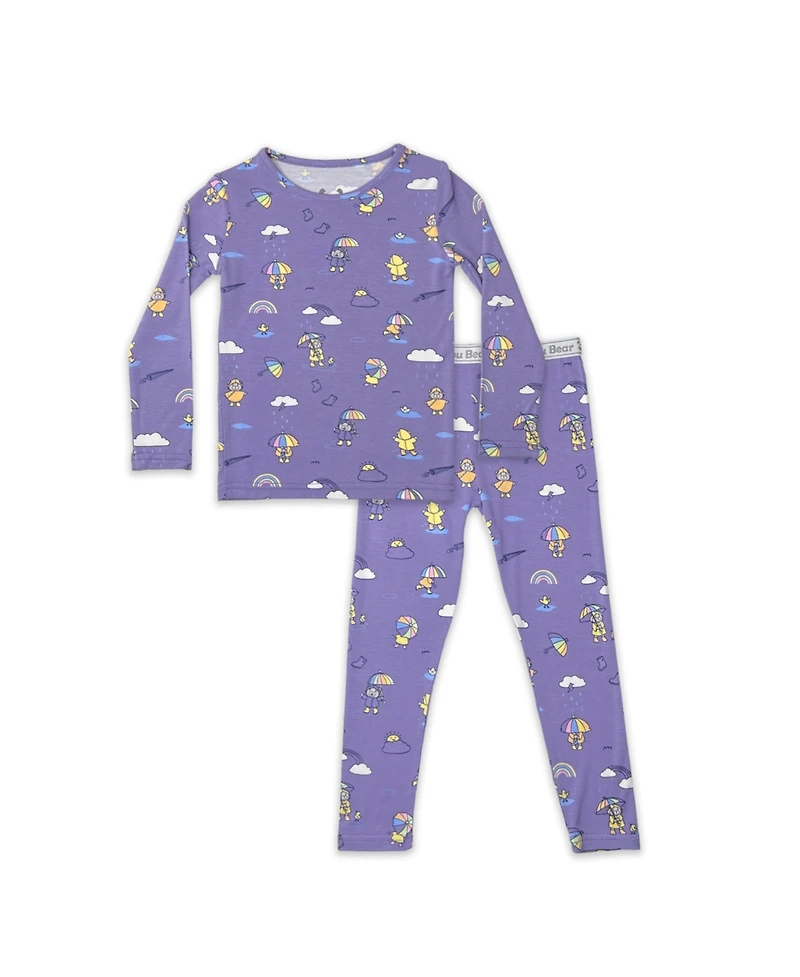 Bellabu Bear Toddler| Child Unisex Rainbow Bear Set of 2 Piece Pajamas