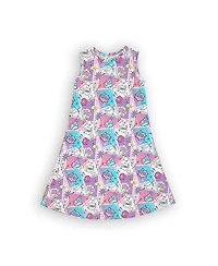 Bellabu Bear Toddler| Child Girls Comic Purple Dress