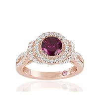 Suzy Levian New York Rose Sterling Silver Cubic Zirconia Anniversary Ring