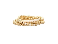 Polished Bead & Pearl Stretch Bracelet Set