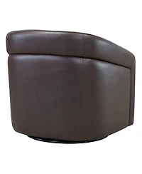Desi 32" Genuine Leather in Contemporary Swivel Accent Chair