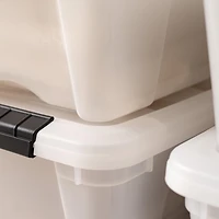 Iris 6 Pack 12qt Plastic Storage Bin with Lid and Secure Latching Buckles, Pearl