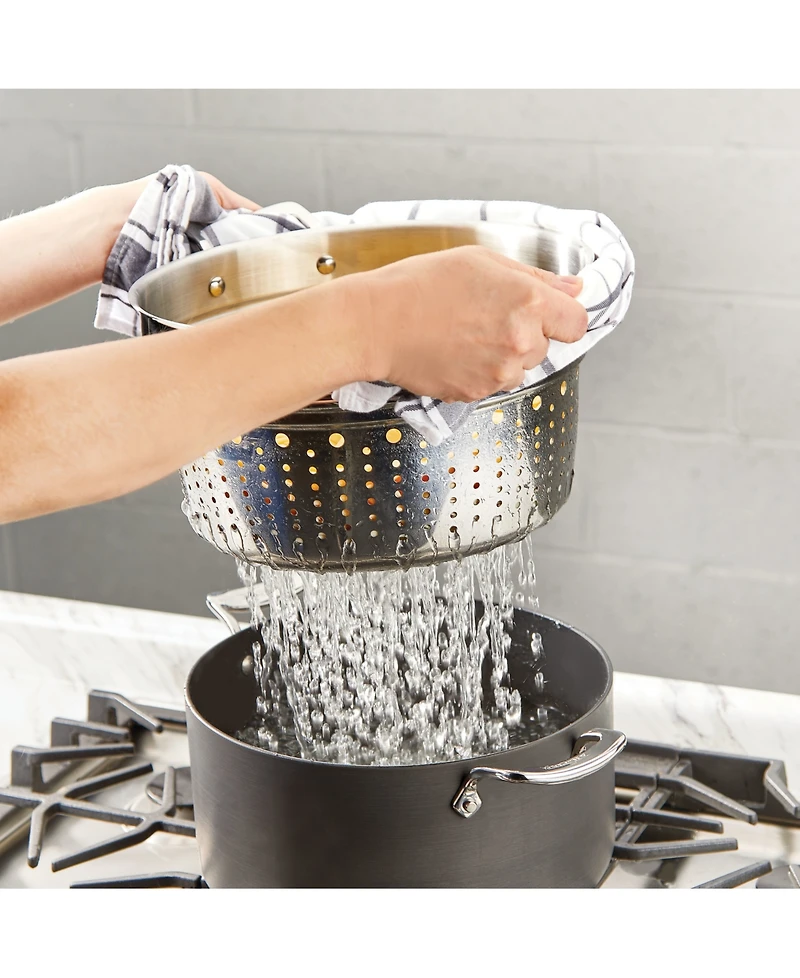 All-Clad Essentials Hard Anodized Nonstick Cookware, Stockpot with Multi-Purpose Insert and Lid