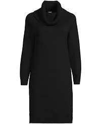 Lands' End Women's Cozy Lofty Cowl Neck Sweater Dress