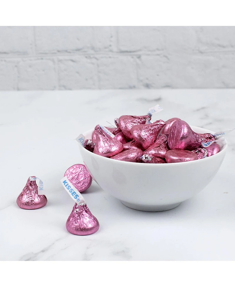 Just Candy Pink Hershey's Kisses Candy Milk Chocolates 90 Pieces