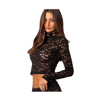 Edikted Women's Estella sheer lace top