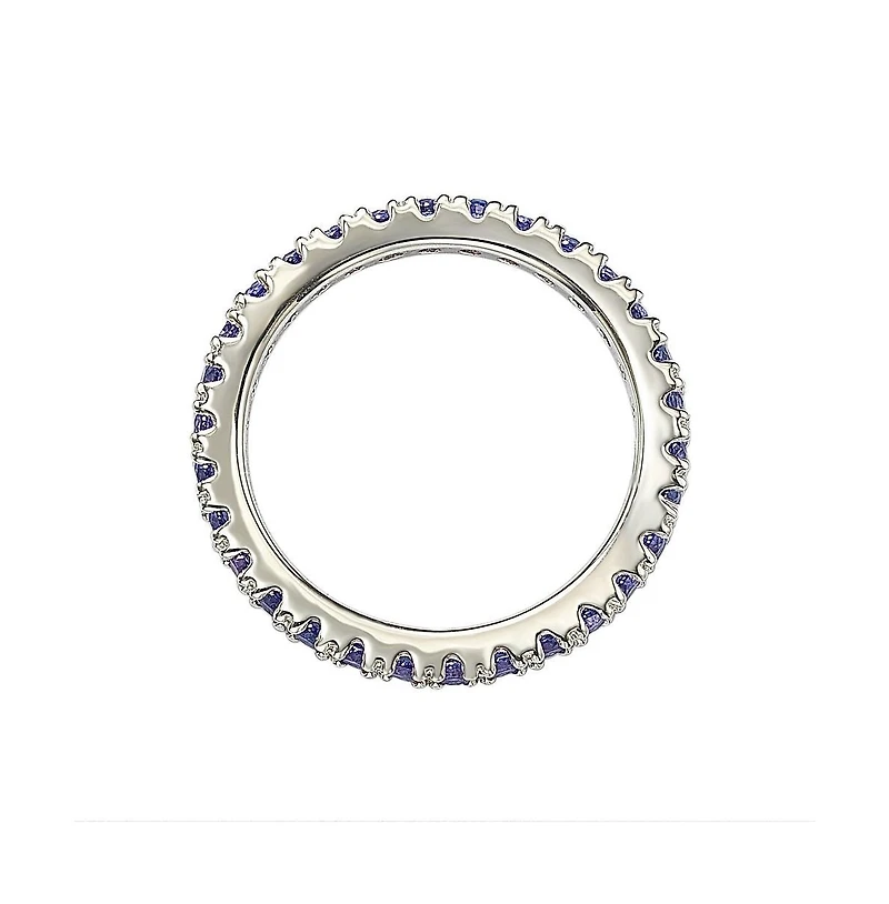 Suzy Levian Sterling Silver Thin Cubic Zirconia Eternity Band Ring