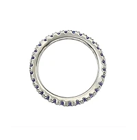 Suzy Levian Sterling Silver Thin Cubic Zirconia Eternity Band Ring