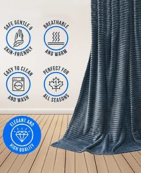 Nestl Cut Plush Lightweight Super Soft Luxury Bed Throw, 50" x 60"