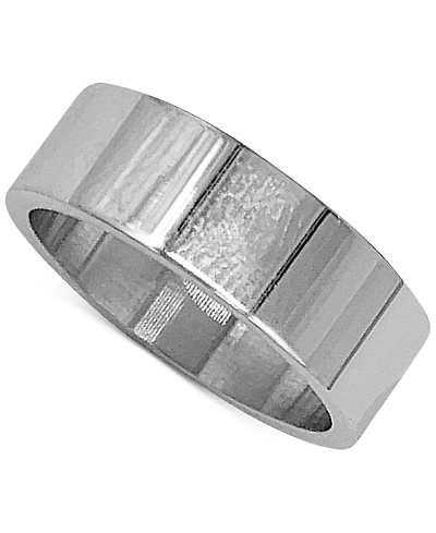 Adornia Rhodium-Plated Classic Wide Stacking Ring