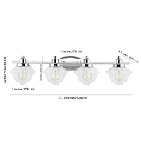 Jonathan Y Orleans Iron/Glass Schoolhouse Led Vanity Light