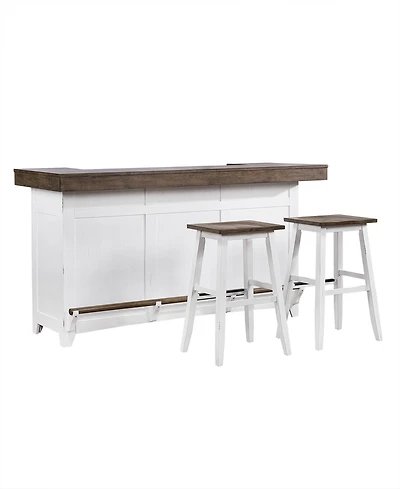 Closeout Peighton 3 Piece Bar Set (Bar with 2 Stools)