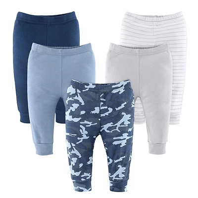 The Peanutshell Baby Boys Pants, 5-Pack, Blue Camo