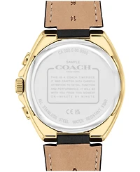 Coach Men's Jackson Black Leather Strap Watch 45mm