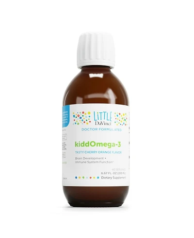 DaVinci Labs kiddOmega-3 - Liquid Omega-3 Supplement for Kids - For Immune System, Focus and Brain Support - With Monk Fruit, Dha, Epa and More