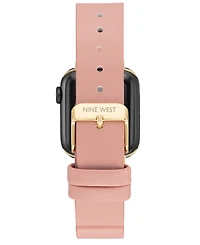Nine West Women's Pink Faux Leather Band designed for Apple Watch 42mm (Series 10) & 38/40/41mm