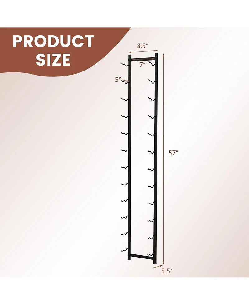 Sugift 12-Bottle Rustproof Wall-Mounted Wine Rack