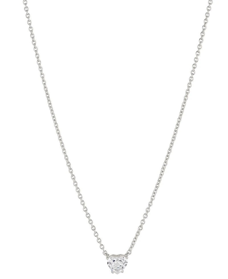 Eliot Danori Cubic Zirconia Heart Pendant Necklace, 16" + 2" extender