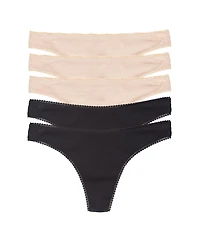 On Gossamer Women's Cabana Cotton Hip G Thong 5 Pack Underwear
