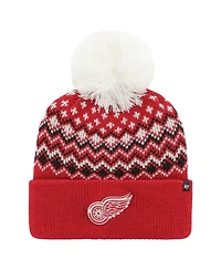 Women's '47 Brand Red Detroit Red Wings Elsa Cuffed Knit Hat with Pom