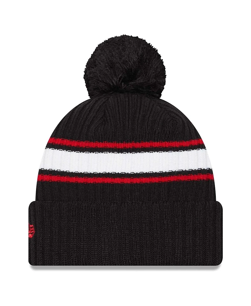 Men's New Era Navy Usmnt Fold Cuffed Knit Hat with Pom