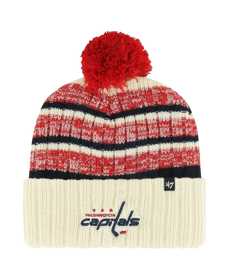 Men's '47 Brand Cream Washington Capitals Tavern Cuffed Knit Hat with Pom