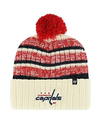 Men's '47 Brand Cream Washington Capitals Tavern Cuffed Knit Hat with Pom
