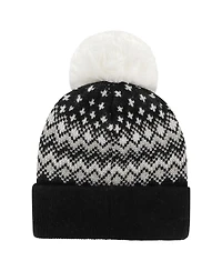 Women's '47 Brand Black Philadelphia Flyers Elsa Cuffed Knit Hat with Pom