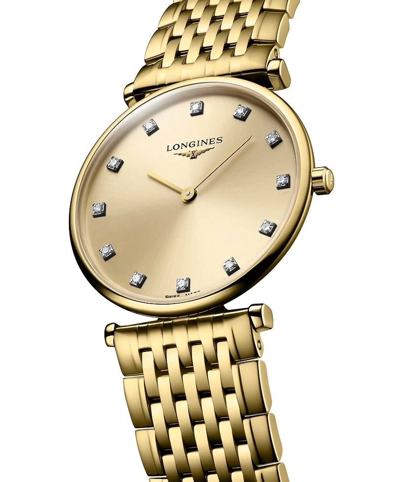 Longines Women's Swiss La Grande Classique de Longines Diamond (1/10 ct. t.w.) Gold Pvd Bracelet Watch 29mm