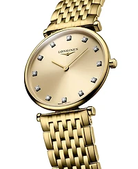 Longines Women's Swiss La Grande Classique de Longines Diamond (1/10 ct. t.w.) Gold Pvd Bracelet Watch 29mm