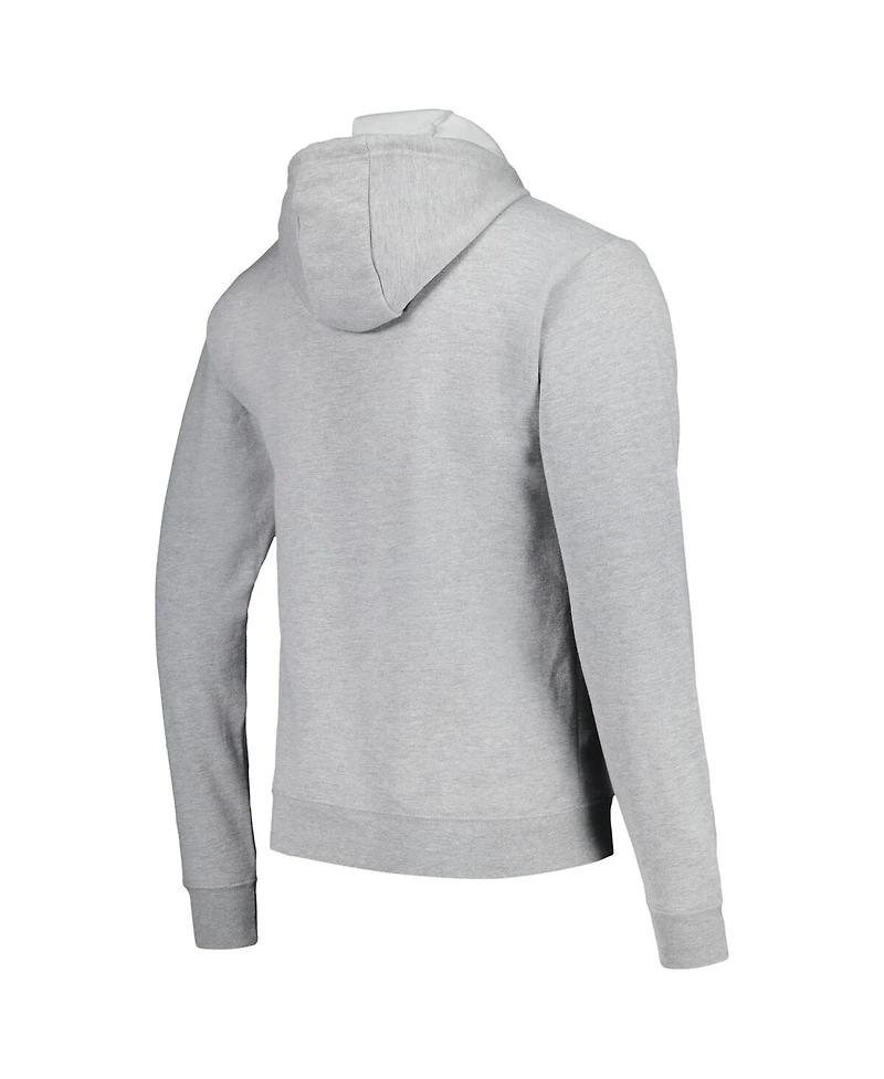 Men's League Collegiate Wear Heather Gray Distressed Miami Hurricanes Tall Arch Essential Pullover Hoodie