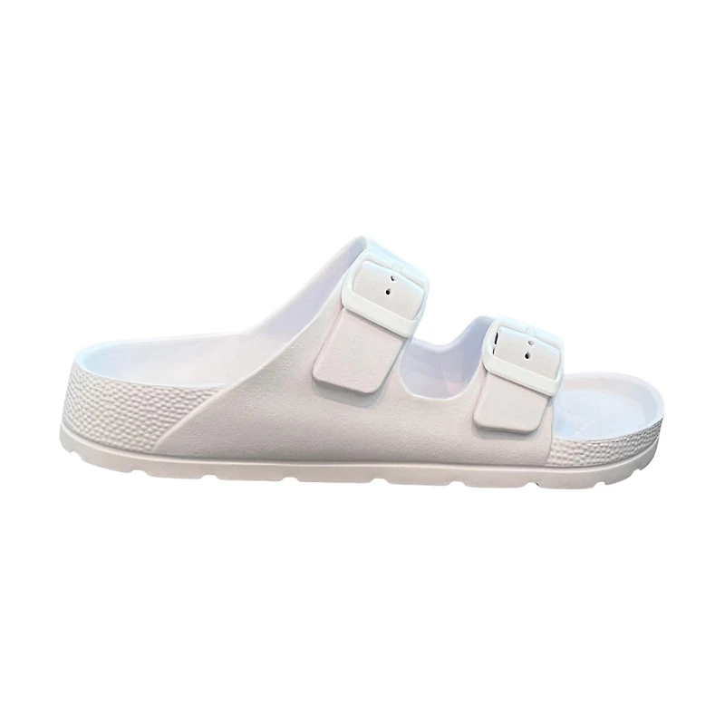 Andrew By Stevens Comfort Slides Double Buckle Adjustable Scooby Flat Sandals